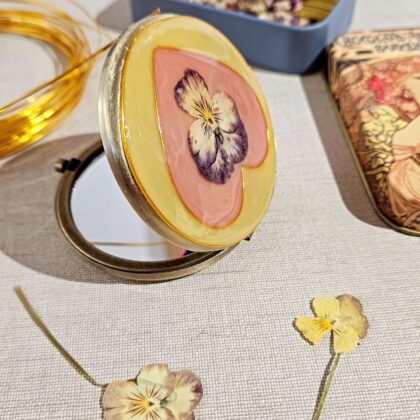 Espejos de bolsillo florales para grupos