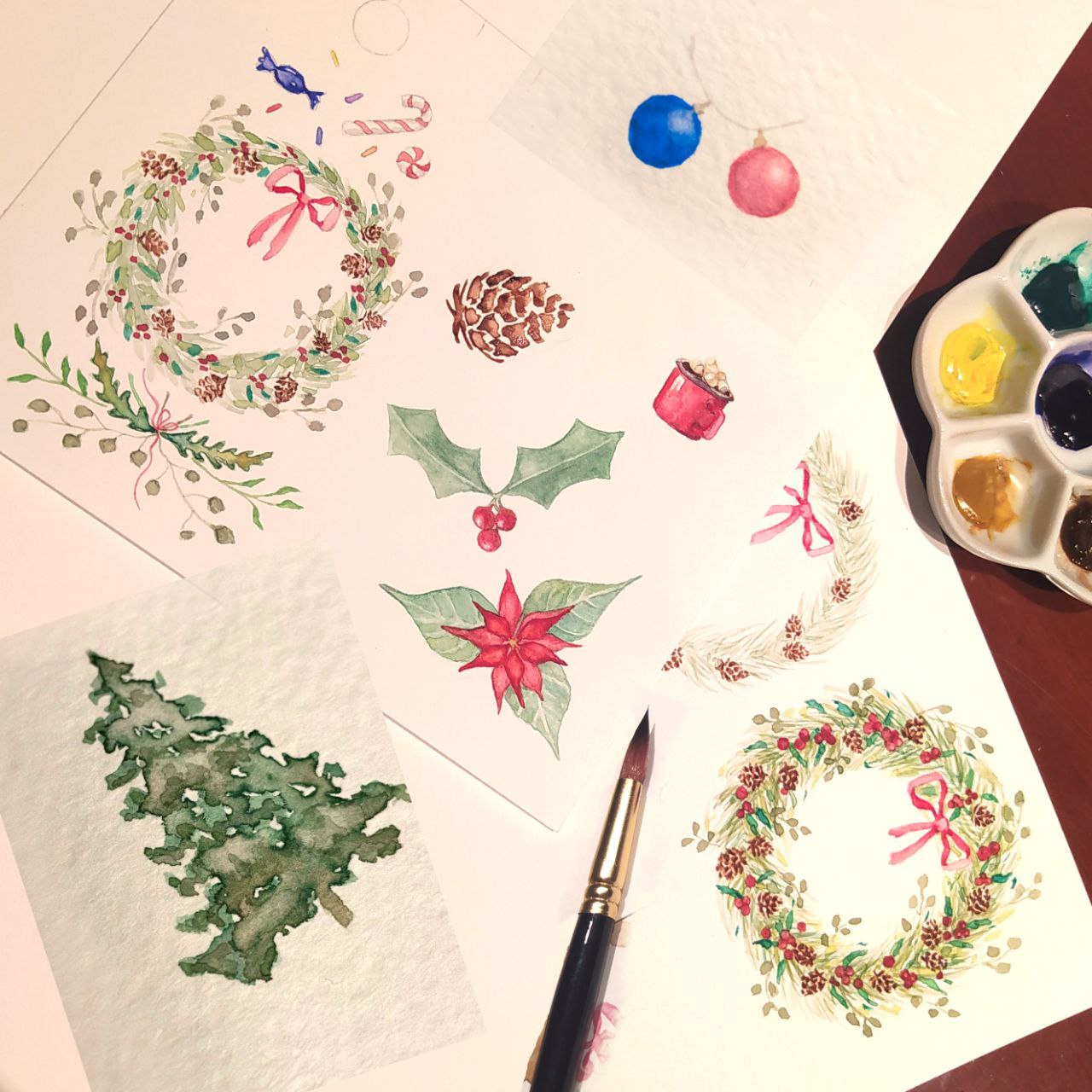 D 05 de diciembre: Taller de Acuarela- Postales navideñas